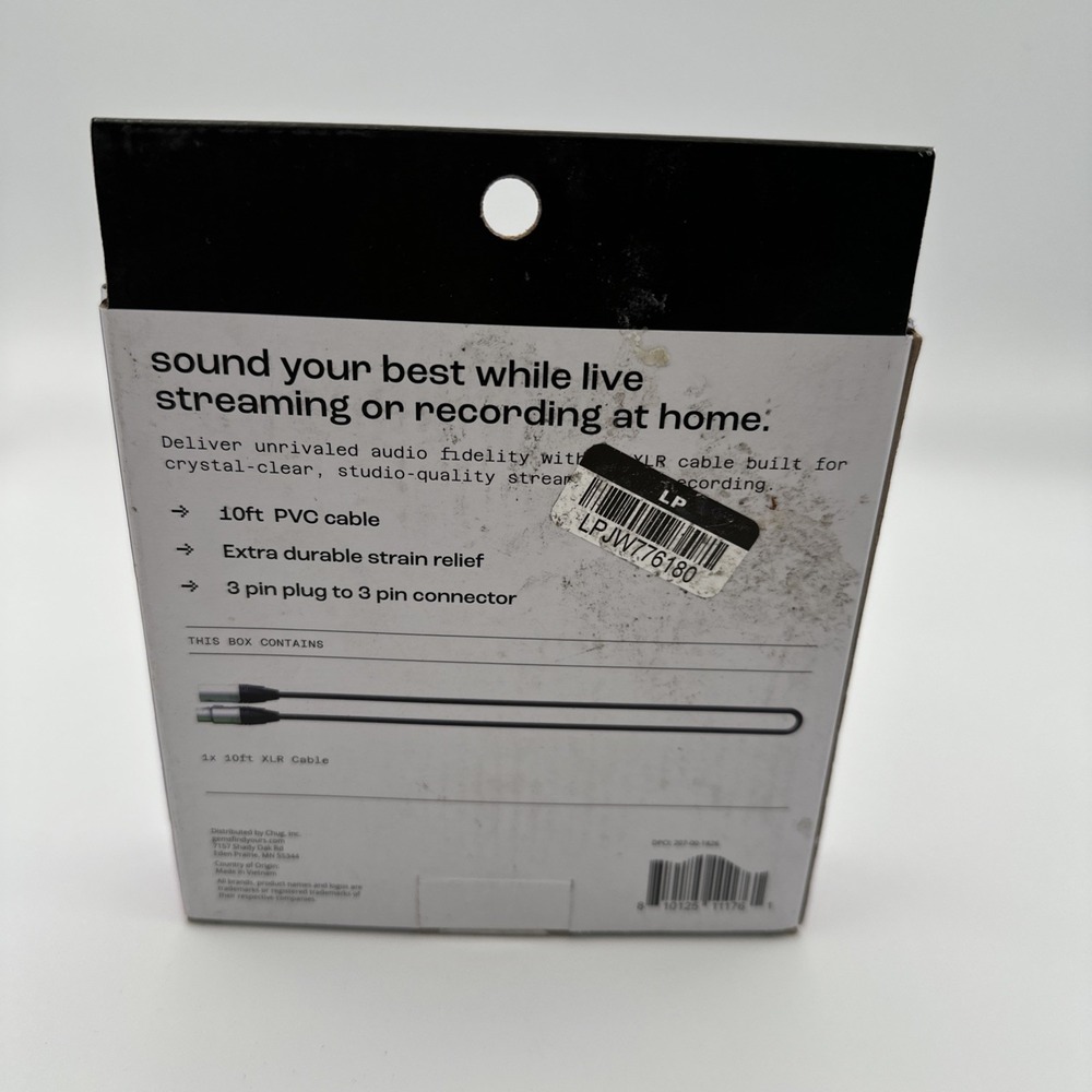 North XLR Cable 10ft / 3m  Crisp Quality Audio Connection For Microphones With D